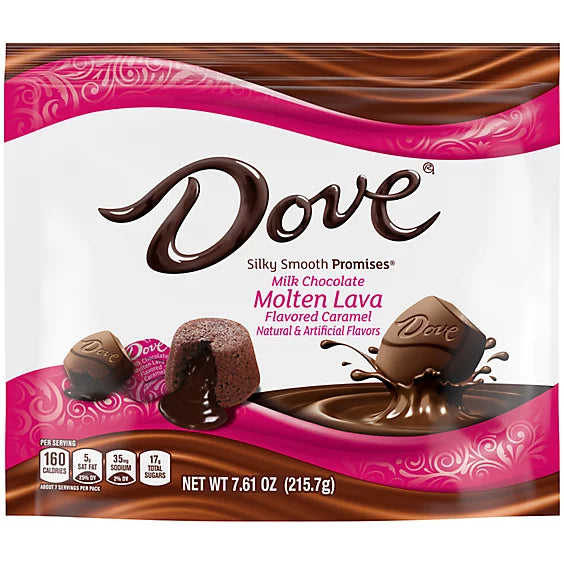 Dove Promises Milk Chocolate Molten Lava Caramel Candy Bag - 7.61 Oz